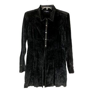 Vintage Uli Knecht Black Velour Tunic, Size Small